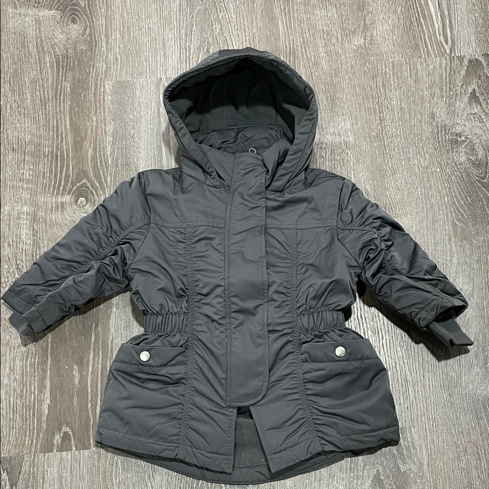 NWT 3Pommes Super Warm Kids Gray Cinched Design Hooded Jacket with matching Vest